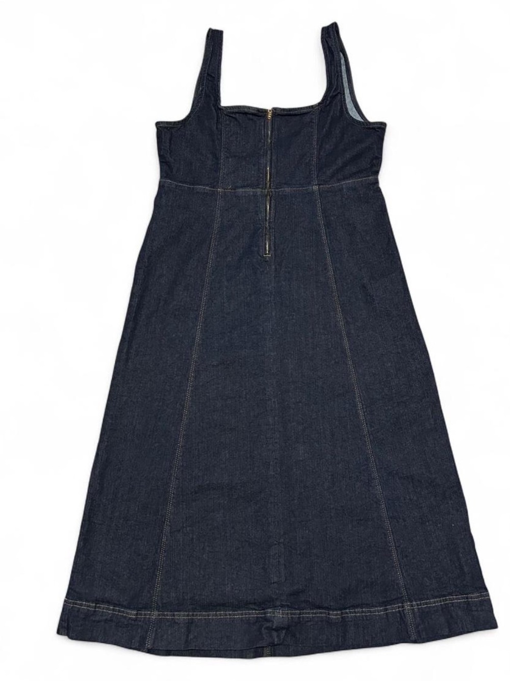 Dark Indigo Denim Square-Neck Midi Dress - Picture 4 of 7
